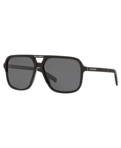 Shop Dolce & Gabbana Men's Polarized Sunglasses, Dg4354 In Black/polar Grey