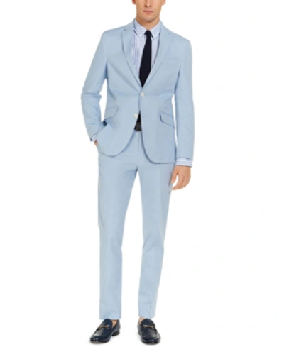 Shop Kenneth Cole Unlisted By  Men's Slim-fit Stretch Chambray Suit, Created For Macy's In Sky Blue