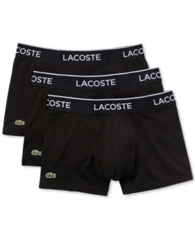 Shop Lacoste Men's Trunk, Pack Of 3 In Black