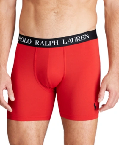 Shop Polo Ralph Lauren Men's Microfiber Boxer Briefs In Rl2000 Red