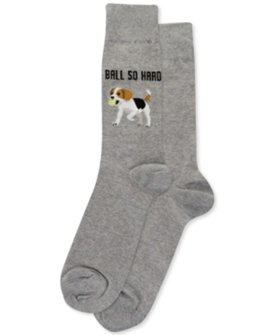 Shop Hot Sox Men's Dog Crew Socks In Gray