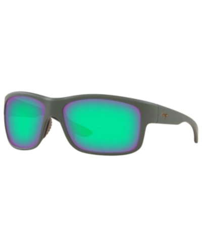 Shop Maui Jim Men's Southern Cross Polarized Sunglasses In Brown Matte/green Polar