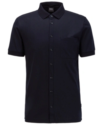 Shop Hugo Boss Boss Men's Puno Shirt-style Polo Top In Dark Blue