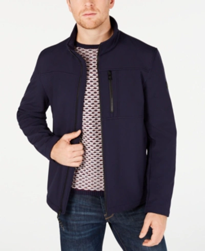Shop Calvin Klein Men's Infinite Stretch Soft Shell Jacket In Blue Edge
