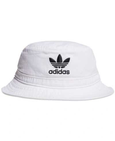 Shop Adidas Originals Adidas Men's Originals Washed Bucket Hat In White