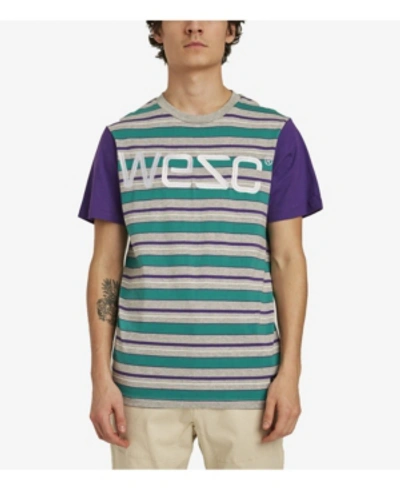 Shop Wesc Max Yarn Dye Multi Stripe T-shirt In Greenlake