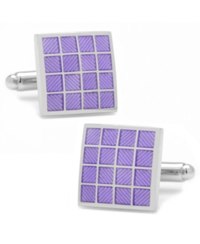 Shop Cufflinks, Inc Checker Square Cufflinks In Purple