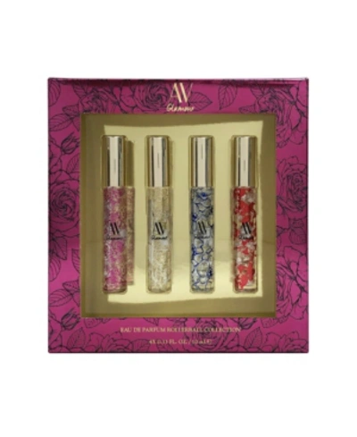 Shop Adrienne Vittadini 4-pc Glamour Floral Rollerball Eau De Parfum Coffret Set In Multi