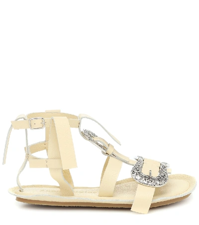 Shop Acne Studios Leather Sandals In White