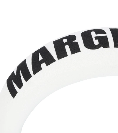 Shop Mm6 Maison Margiela Logo Padded Headband In White