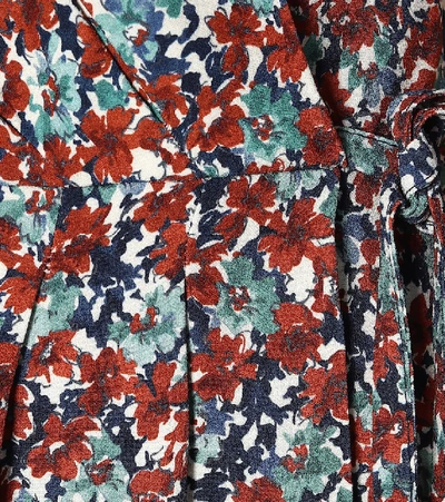 Shop Apc Mathilda Floral Midi Wrap Dress In Multicoloured