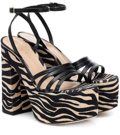 Shop Gianvito Rossi Ursula 150 Leather Platform Sandals In Black