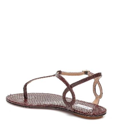 Shop Aquazzura Almost Bare Leather Sandals In Brown