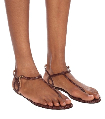 Shop Aquazzura Almost Bare Leather Sandals In Brown