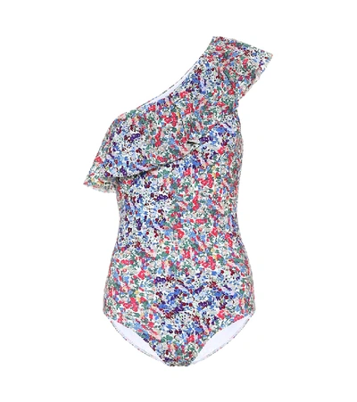 Shop Isabel Marant Sicilya Printed Swimsuit In Blue