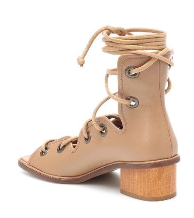 Shop Stella Mccartney Maia Faux Leather Gladiator Sandals In Beige