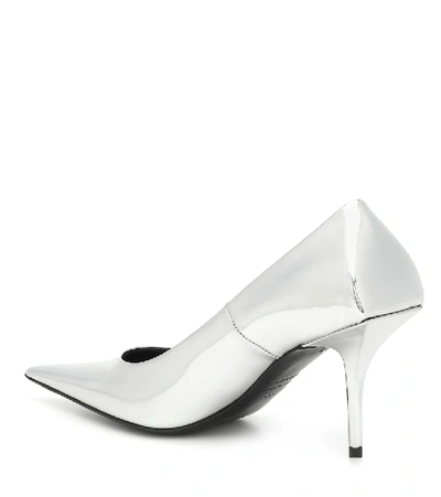 Shop Balenciaga Square Knife Mirrored Pumps In Silver