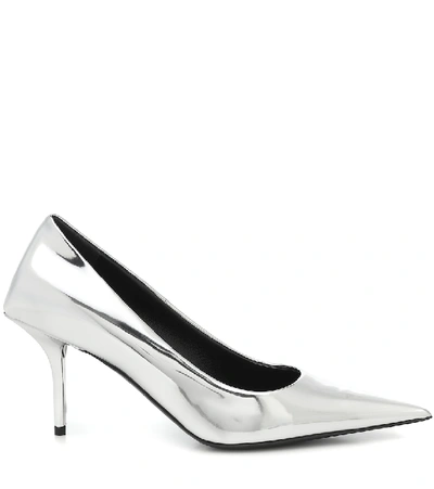 Shop Balenciaga Square Knife Mirrored Pumps In Silver