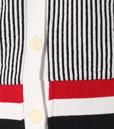 Shop Thom Browne Striped Cotton-jersey Tank Top In Blue