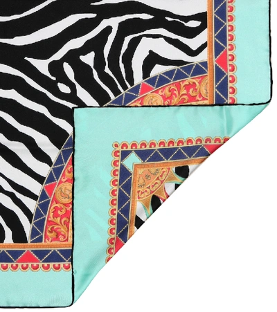 Shop Dolce & Gabbana Zebra-print Silk Scarf In Multicoloured