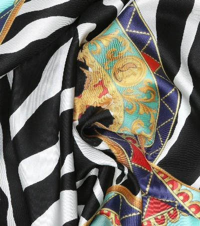 Shop Dolce & Gabbana Zebra-print Silk Scarf In Multicoloured