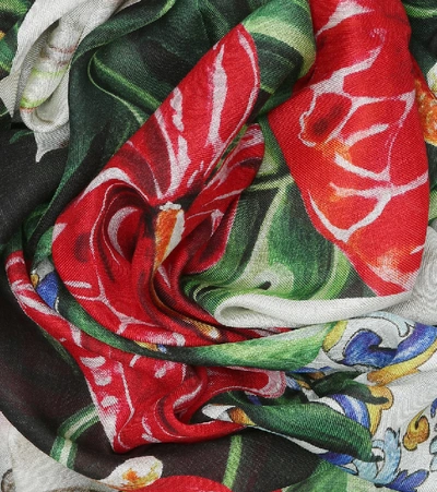Shop Dolce & Gabbana Floral-printed Scarf In Multicoloured