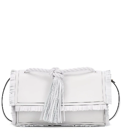 Shop Valentino The Rope Small Leather Clutch In White