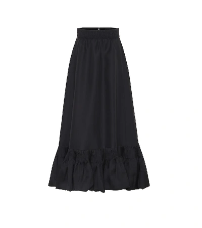Shop Valentino High-rise Silk Maxi Skirt In Black