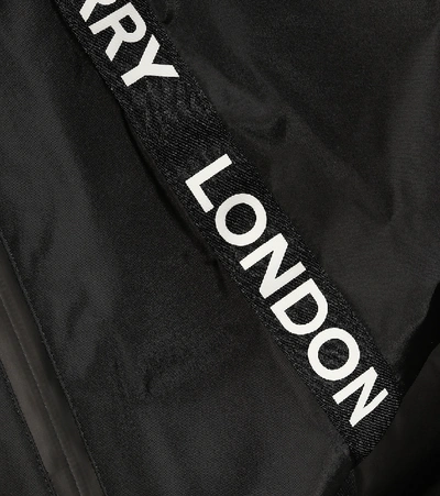 Shop Burberry Logo Hooded Jacket In Black