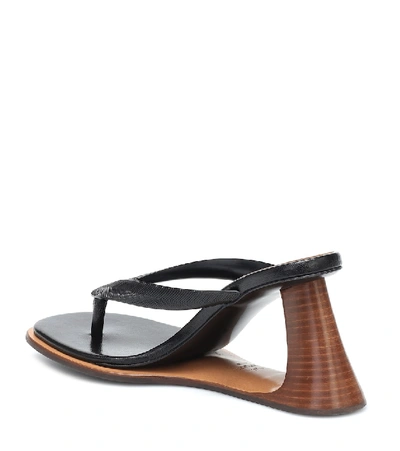 Shop Marni Leather Sandals In Black