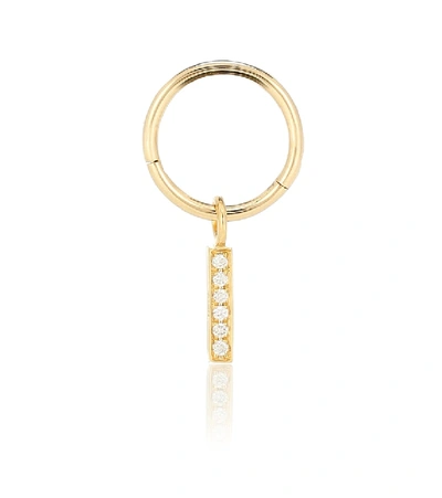 Shop Maria Tash 18kt Gold Single Hoop Earring With Diamonds