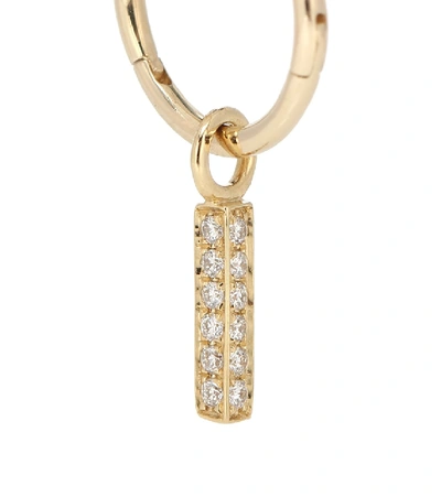 Shop Maria Tash 18kt Gold Single Hoop Earring With Diamonds