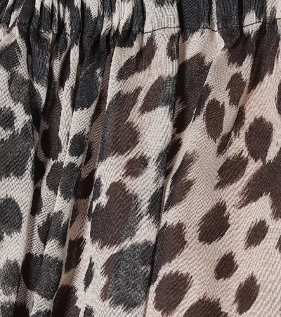 Shop Dries Van Noten Leopard-print Cotton Midi Dress In Black