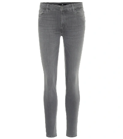 Shop 7 For All Mankind The Skinny High-rise Jeans In Grey