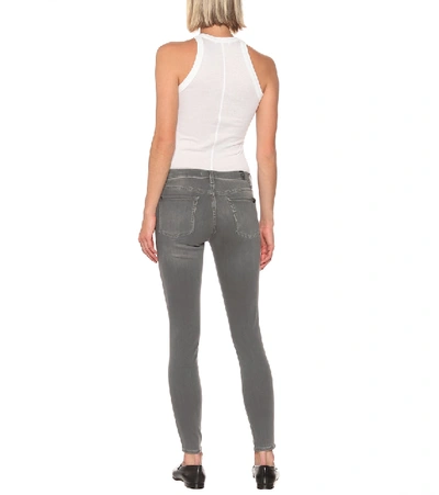 Shop 7 For All Mankind The Skinny High-rise Jeans In Grey