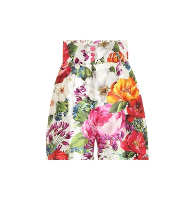 Shop Dolce & Gabbana Floral Silk Shorts In Multicoloured