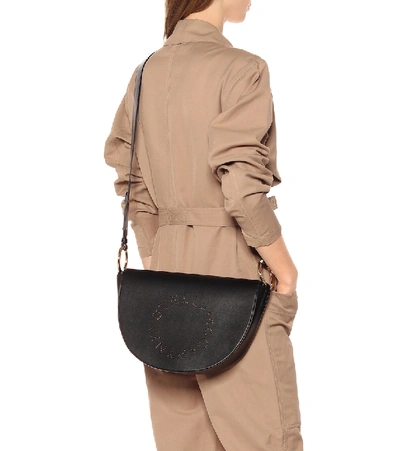 Stella Mccartney Womens Black Marlee Perforated Logo Shoulder Bag ModeSens