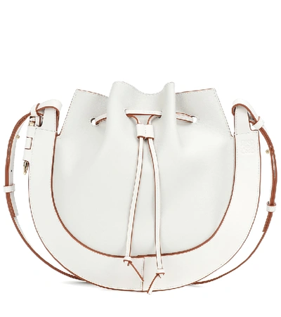 Shop Loewe Horseshoe Medium Leather Shoulder Bag In White