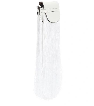 Shop Loewe Gate Mini Leather Crossbody Bag In White