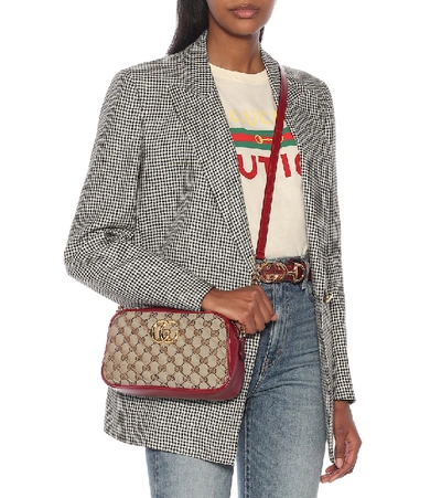 Shop Gucci Gg Marmont Small Camera Shoulder Bag In Red