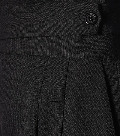 Shop Saint Laurent High-rise Wool Bermuda Shorts In Black