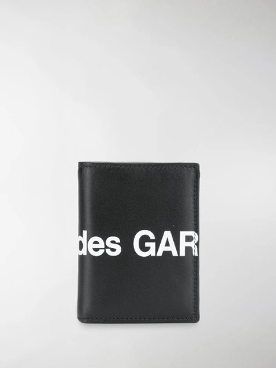 Shop Comme Des Garçons Logo Print Wallet In Black