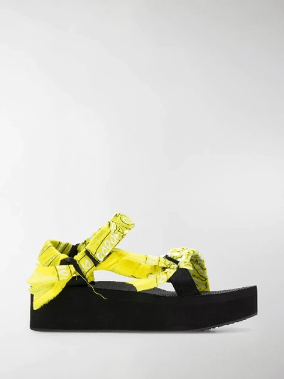 Shop Arizona Love Trekky Platform Sandals In Yellow