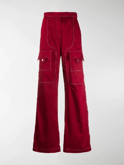 Shop Thebe Magugu Utility Cargo Pants In Red