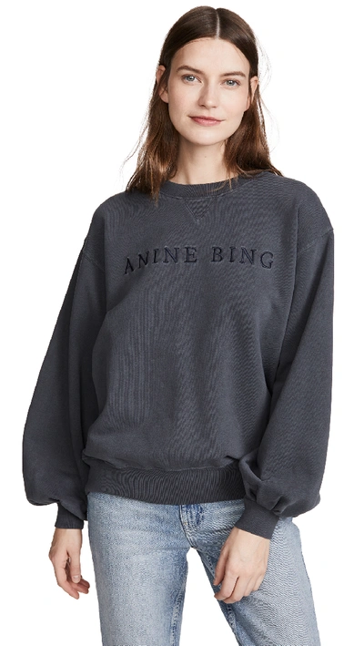 Shop Anine Bing Esme Sweatshirt In Washed Indigo