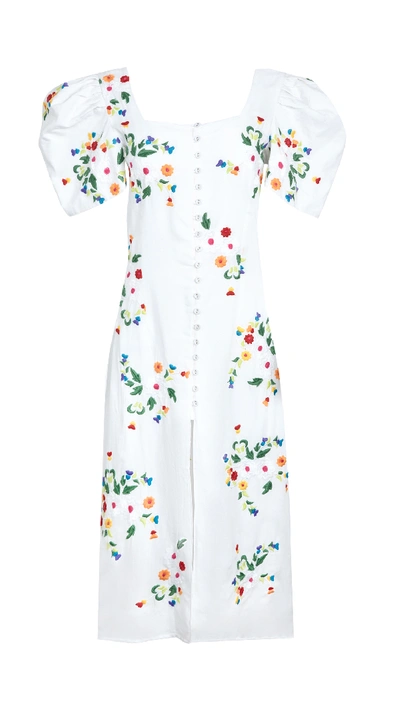 Shop All Things Mochi Marisol Dress In White Floral