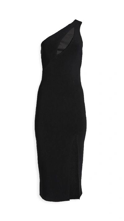 Shop Bec & Bridge Emerald Avenue Asymmetric Midi Dress In Black