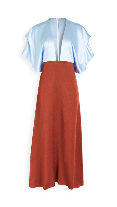 Shop Dodo Bar Or Belle Dress In Turquoise And Rust