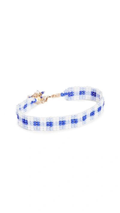 Shop Roxanne Assoulin Gingham Bracelet In Blue