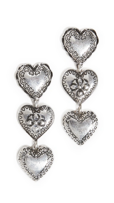 Shop Stella & Ruby Silver Heart Drop Earrings
